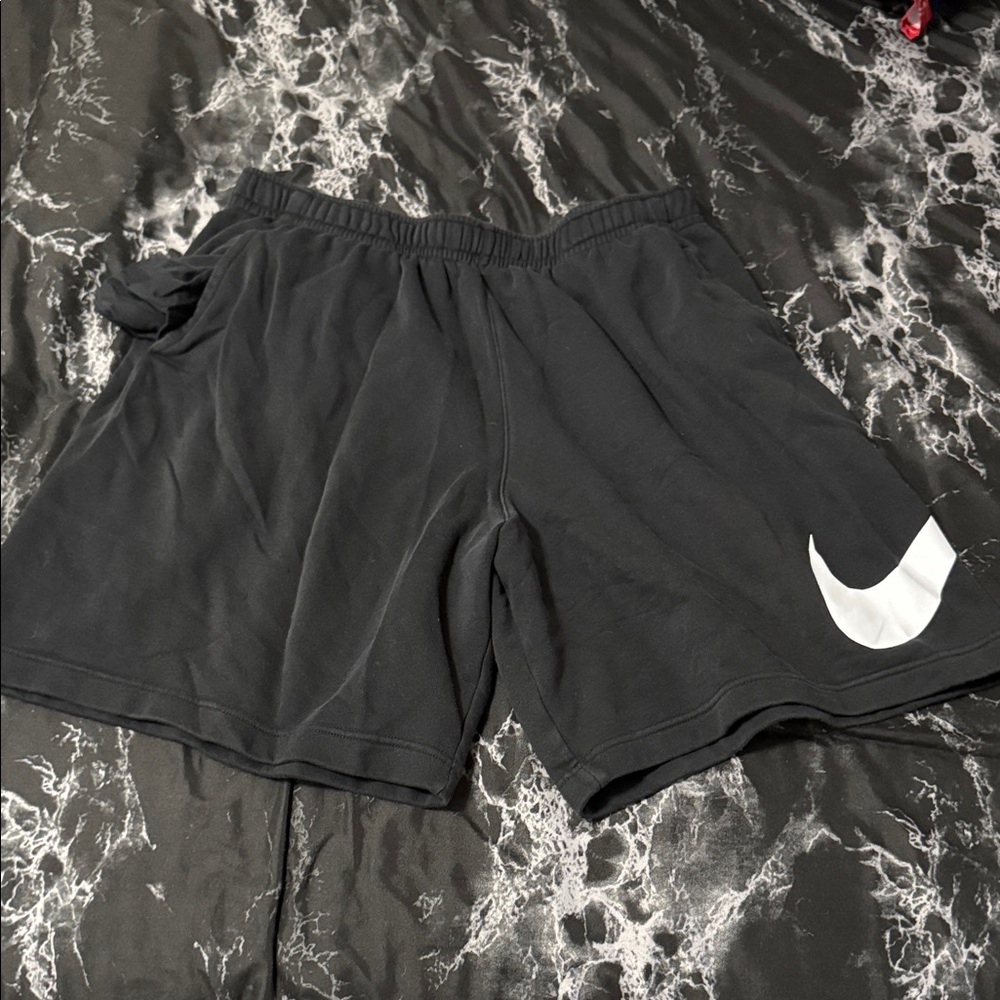 Nike Black Athletic Shorts with White Logo